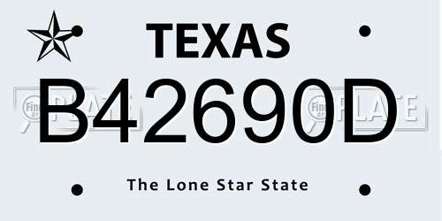 B42690D Texas License Plate