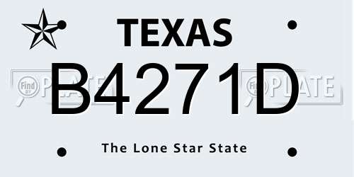 B4271D Texas License Plate