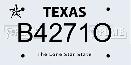B4271O Texas License Plate