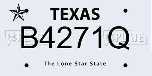 B4271Q Texas License Plate