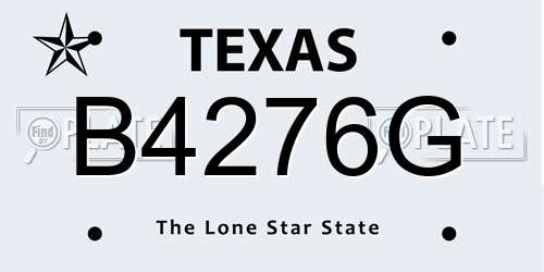 B4276G Texas License Plate