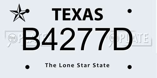 B4277D Texas License Plate