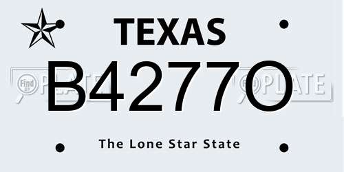 B4277O Texas License Plate