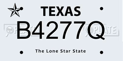 B4277Q Texas License Plate