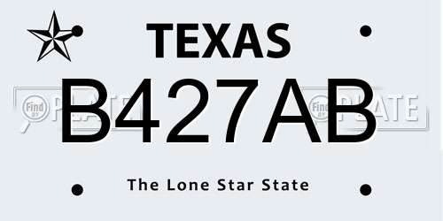 B427AB Texas License Plate