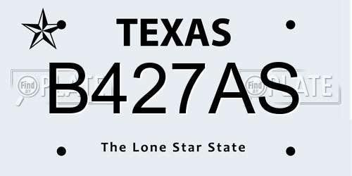 B427AS Texas License Plate