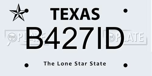 B427ID Texas License Plate