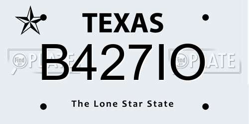 B427IO Texas License Plate