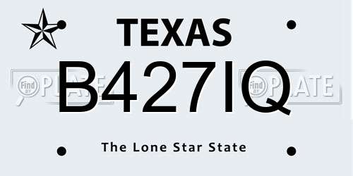 B427IQ Texas License Plate