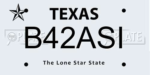B42ASI Texas License Plate