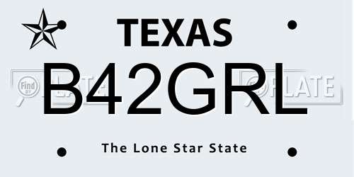 B42GRL Texas License Plate