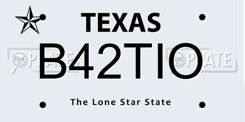 B42TIO Texas License Plate