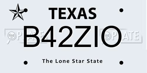 B42ZIO Texas License Plate