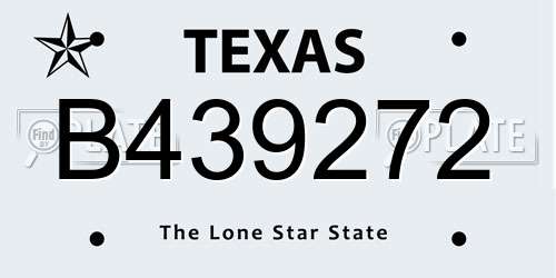 B439272 Texas License Plate
