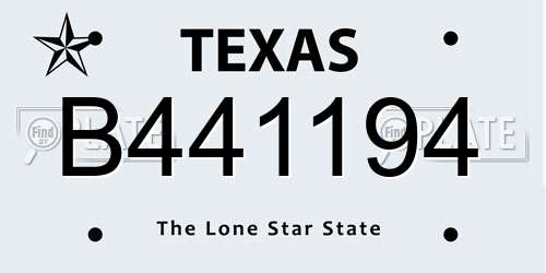 B441194 Texas License Plate