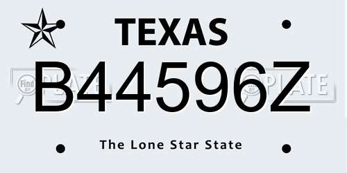 B44596Z Texas License Plate