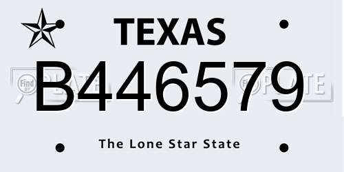 B446579 Texas License Plate