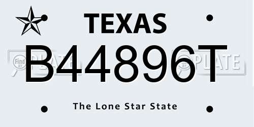 B44896T Texas License Plate