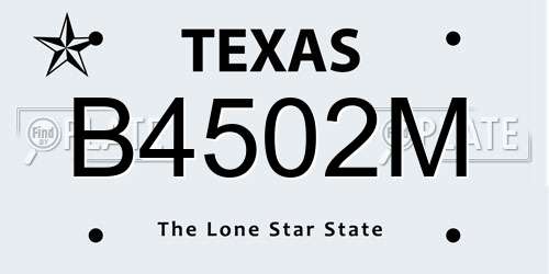 B4502M Texas License Plate