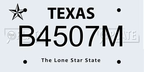 B4507M Texas License Plate