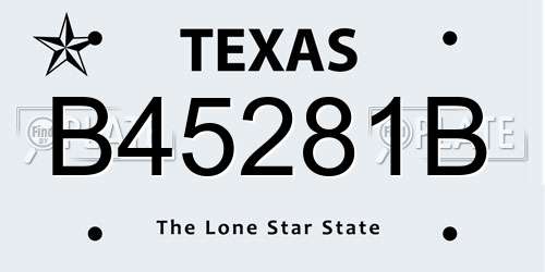 B45281B Texas License Plate