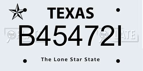 B45472I Texas License Plate