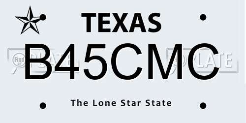 B45CMC Texas License Plate