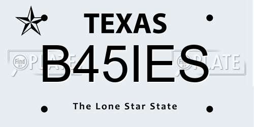 B45IES Texas License Plate