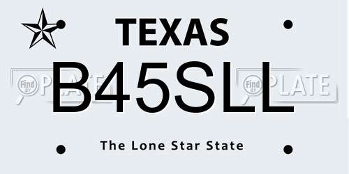 B45SLL Texas License Plate