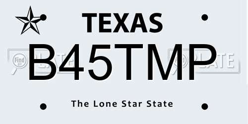B45TMP Texas License Plate