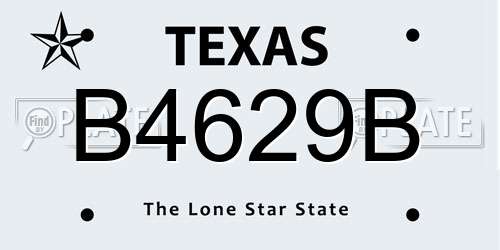 B4629B Texas License Plate
