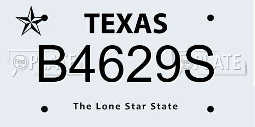 B4629S Texas License Plate