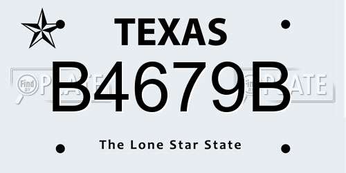 B4679B Texas License Plate