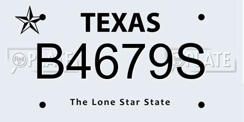 B4679S Texas License Plate