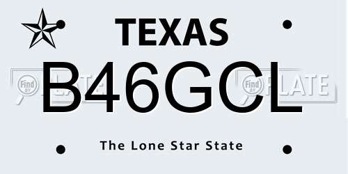 B46GCL Texas License Plate