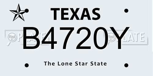 B4720Y Texas License Plate