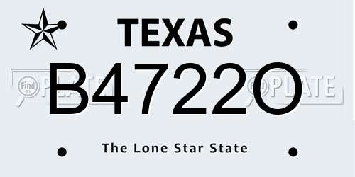 B4722O Texas License Plate