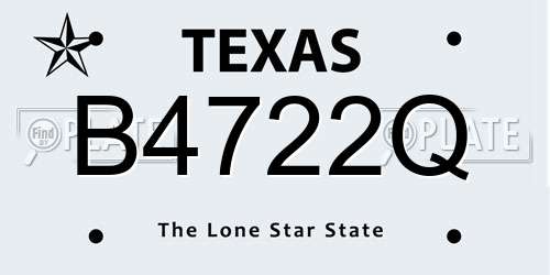 B4722Q Texas License Plate