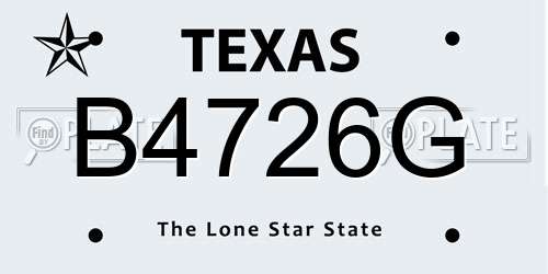 B4726G Texas License Plate