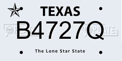 B4727Q Texas License Plate