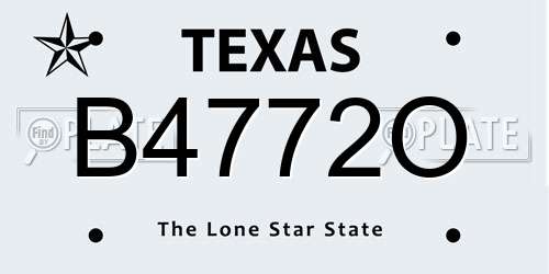 B4772O Texas License Plate