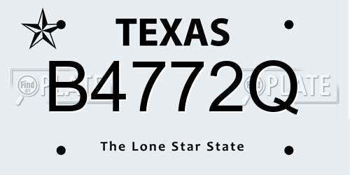 B4772Q Texas License Plate