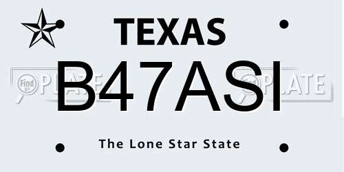 B47ASI Texas License Plate