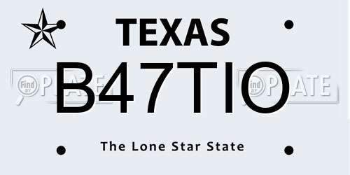 B47TIO Texas License Plate