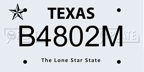 B4802M Texas License Plate