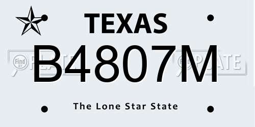 B4807M Texas License Plate