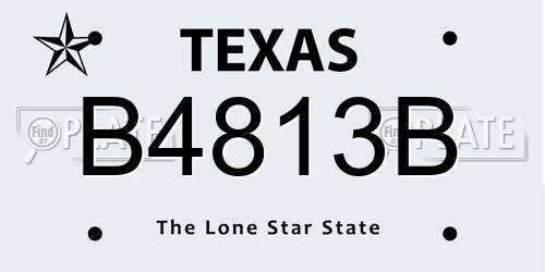 B4813B Texas License Plate