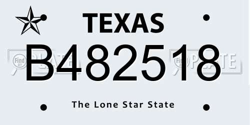 B482518 Texas License Plate