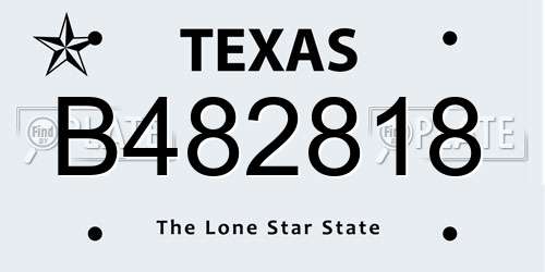 B482818 Texas License Plate