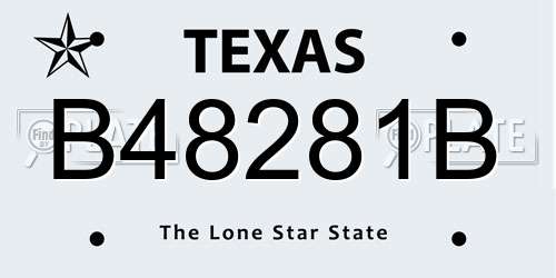 B48281B Texas License Plate